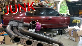 Maintenance on the turbo E34 reveals some bad news | Cracked manifold repair.