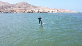 1st time Ocean Tow Foiling💥🎆🇵🇪