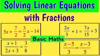 Linear Equations with Fractions | How to Solve linear equations with Fractions by gyandarshan
