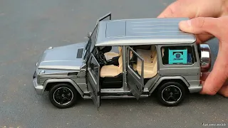 1:18 Mercedes-Benz W463 G-Class 2015, Designo Platinum Magno - iScale [Unboxing]