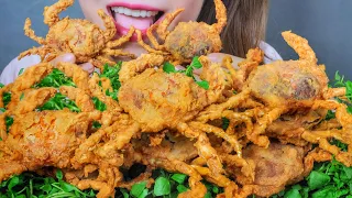 ASMR EATING SOFT SHELL CRAB , CRUNCHY EATING SOUND | LINH-ASMR