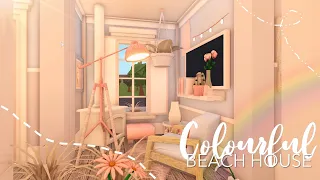 BLOXBURG: *no gamepass* colourful beach house 37k l tour + speedbuild