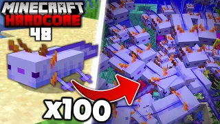 I Found 100 of the RAREST Axolotl in Minecraft Hardcore (#48)