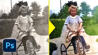 Restore Black and White Photos In Seconds In Photoshop 2023-2024