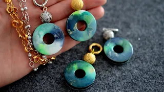 Incredible Pendant from Polymer Clay and alcohol inks Tutorial