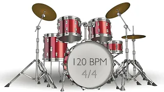 Base de BATERÍA ROCK 4/4 - 120 BPM🥁