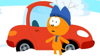 Котенок и волшебный гараж 🚜 – 🌨️ Зимние приключения Котёнка ❄️ – Мультфильм для детей про машинки