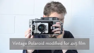 Modified Polaroid to 4x5 camera shooting Fuji instant film in a studio