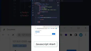 Javascript alert message | Javascript alert function example #shorts #shortvideo #code #shortsvideo