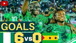 Nigeria vs Sao Tome [6-0] AFCON Qualifiers Highlights 2023 | Victor Osimhen's Hat-Trick