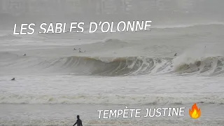 SURF DE DINGUE PENDANT LA TEMPÊTE AUX SABLES D’OLONNE ( repli ) | POV edit ( Vlog Surf )