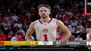 Nebraska Husker Men’s Basketball Wins vs Maryland Terrapins 2/19/24 #huskers #nebraska #basketball