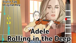 Adele - Rolling in the Deep (Play Along Violin Tab Tutorial)