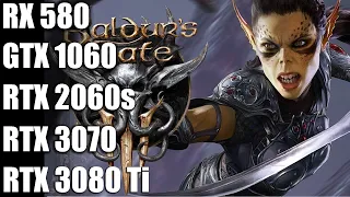 На чем играть в Baldur's Gate 3 | Тест FPS на NVIDIA RTX 3080Ti 3070 2060S GTX 1060 AMD RADEON RX580