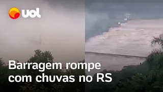 Inundação no Rio Grande do Sul: Novos vídeos mostram momento em que Barragem 14 de Julho rompe