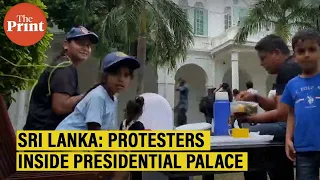 Watch protesters have lunch at Presidential Palace in Colombo, Sri Lanka