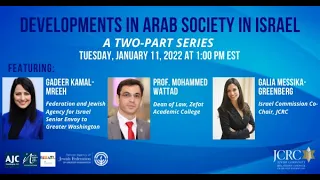 Developments in Arab Society in Israel Pt  1