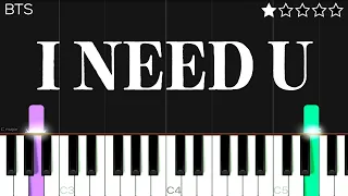 BTS - I NEED U | EASY Piano Tutorial