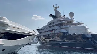 OCTOPUS 126m Explorer•€285 Million •Full Docking Maneuver• Arrival in Monaco F1 GP @emmansvlogfr