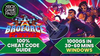 Broforce - 100% Cheat Walkthrough Guide (1000GS in 30-60 Mins) *PC Game Pass*