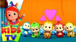 пять маленьких обезьян | потешки | детские песни | Kids Tv Russia | развивающий мультфильм