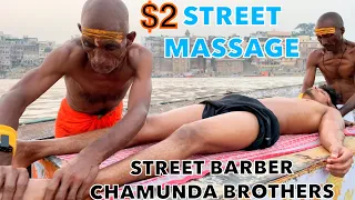 ASMR $2 Indian Street Massage - Relaxation By 65 Year Old Street Barbers