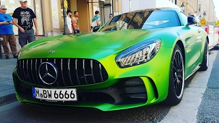 3rd Mercedes AMG GTR 2017 start up + revs + fast Acceleration in Munich