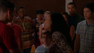 Glee - Santana accuses Puck of stealing Finn's jacket 5x03