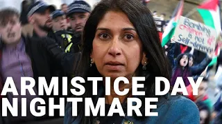 Pro-Palestinian protesters hit back at Suella Braverman on Armistice Day | Israel-Gaza conflict