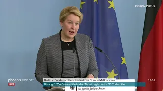 Franziska Giffey (SPD) zu den Auswirkungen durch das Coronavirus am 23.03.20