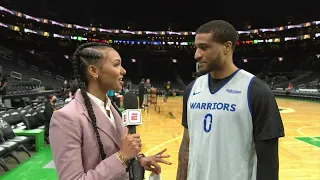Asking Gary Payton II what it’s like defending Steph Curry in practice