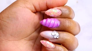 Unicorn Nail tutorial - Acrylic Version -  Queenii Rozenblad