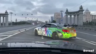 BMW M4 illegal drift in the city
