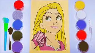 Draw and Coloring Rapunzel Princess Sand Painting