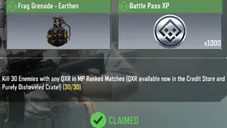 Call Of Duty Mobile Kill 30 Enemies with any QXR in MP Ranked Matches Task Complete