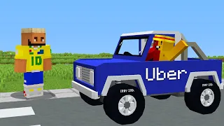 Virei MOTORISTA do UBER no Minecraft!