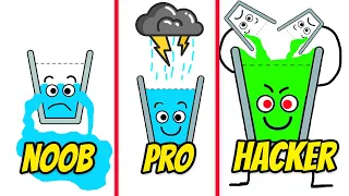 Noob vs. Pro vs. LEVEL 100 HACKER In HAPPY GLASS!