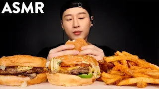 ASMR FIVE GUYS Burgers & Cajun Fries Mukbang (No Talking) EATING SOUNDS | Zach Choi ASMR