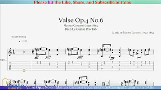 Valse Op.4 No.6 - Matteo Carcassi (1792-1853) for Classical Guitar with TABs