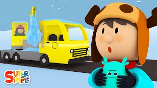 A Crane Truck's Claw is Frozen In Ice | Carl's Car Wash | Cartoon for Kids