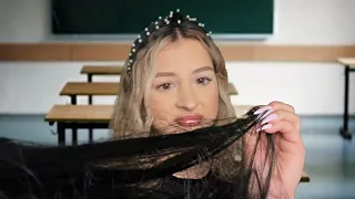 ASMR toxic friend plays with your hair in back of class 😴