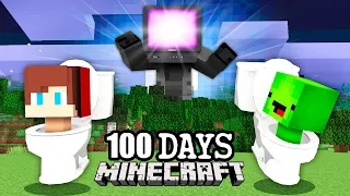 We Survived 100 Days Of TV Man Mikey an JJ SKIBIDI TOILET in Minecraft Challenge Maizen Mazien