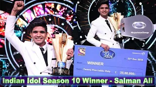 Indian Idol Season 10 Winner - SALMAN ALI | GRAND FINALE | Final Moment