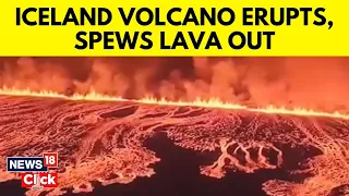 Iceland Volcano | Stunning Footage Captures Northern Lights Over Erupting Iceland Volcano | N18V