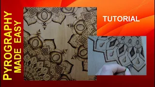 Wood Burning for beginners - Mandala III - pyrography tutorial