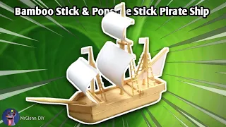 How to make Pirate Ship with Popsicle Sticks