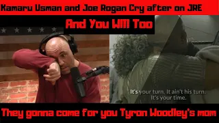 Usman and Joe Rogan Cry after a sweet moment with Tyron Woodley’s mom at UFC 235 and you will too!