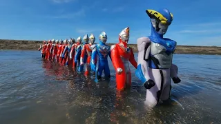 Ultraman Zero Dan Ultraman Rosso Tenggelam di Sungai, Ultraman Ginga Dan Ultraman Agul Takut