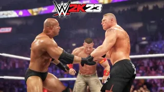 WWE 2K23 Brock Lesnar VS gold berg VS John cena | PS5 Gameplay | gaming joy tamil