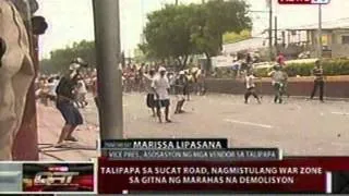 QRT: Talipapa sa Sucat Road Paranaque,  nagmistulang war zone sa gitna ng marahas na demolisyon